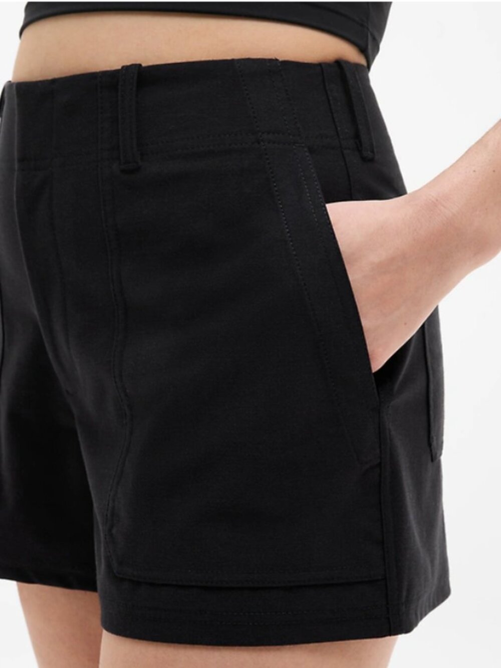 Athleta Skyline High Rise Tailored 4" Short Black Size 10 EUC